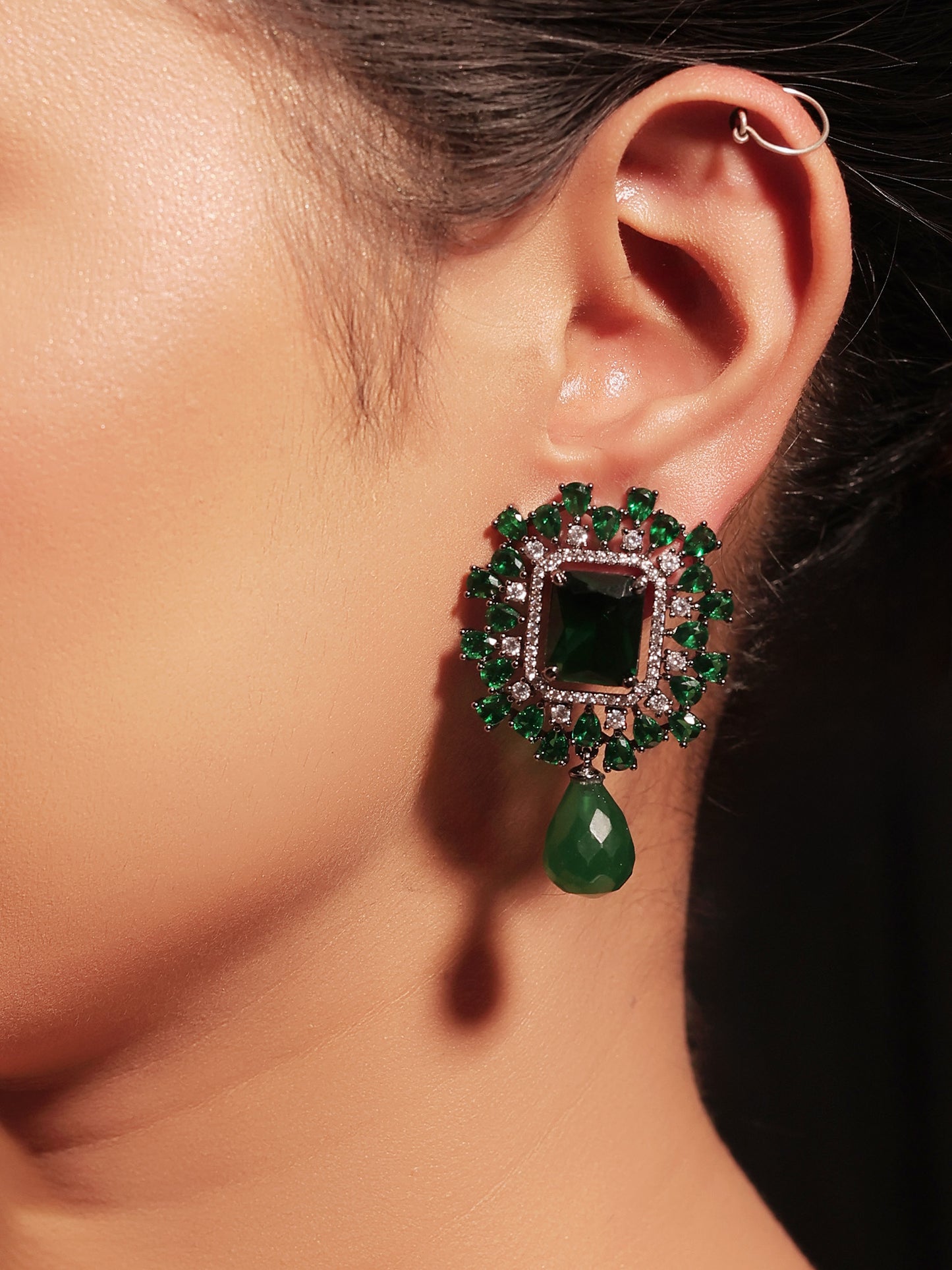 Sashwin Green Victorian Earrings