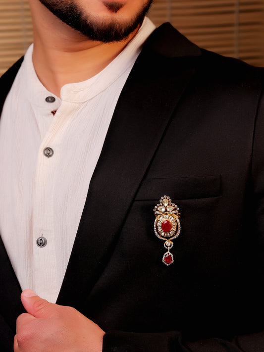 Hredhan Ruby Men's Brooch