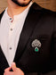 Rishant Green Men's Brooch