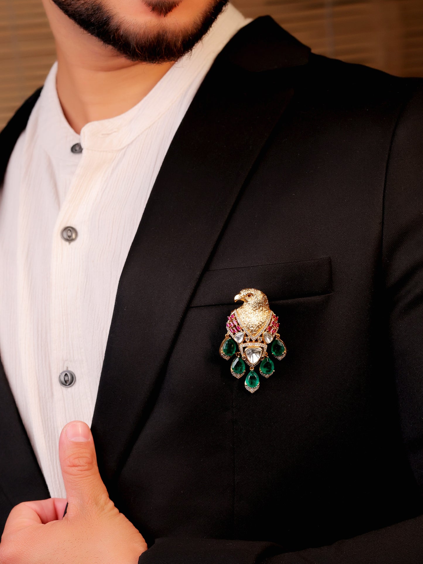Disuza Green Eagle Brooch
