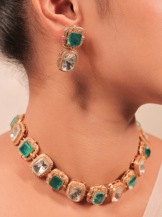 Pahaani Green Kundan Choker Set