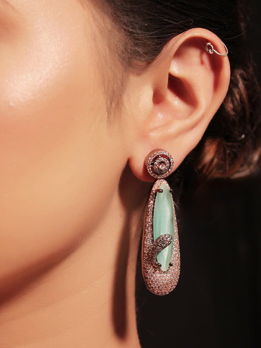 Khyati Diamond Work Light Green Victorian Earrings