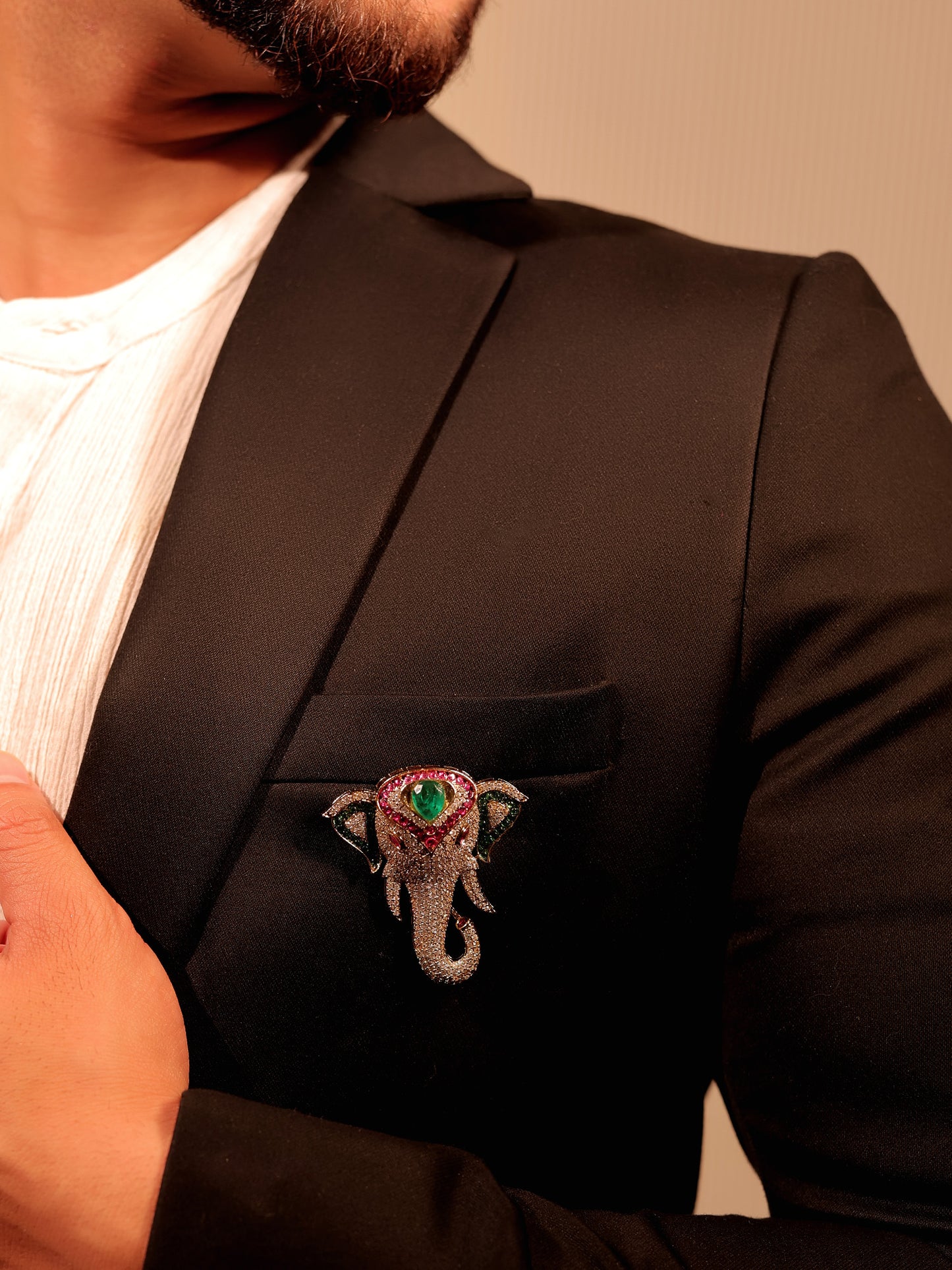 Anvay R&G Elephant's Brooch