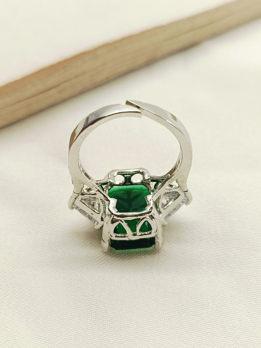 Mehar Green American Diamond Finger Ring