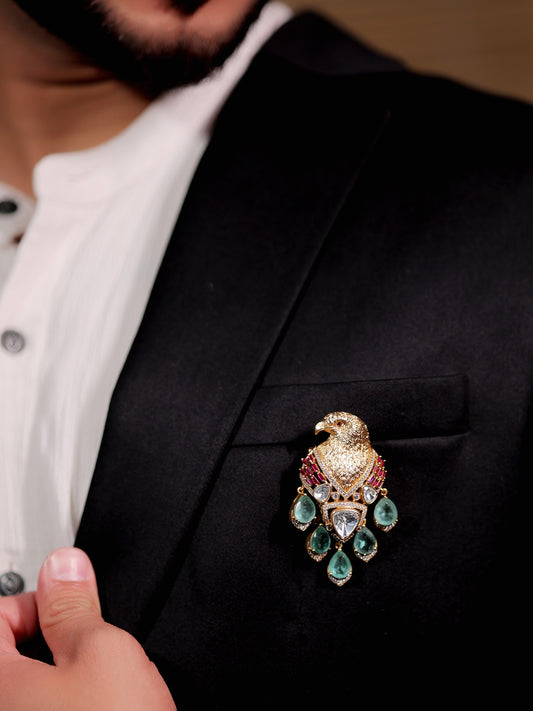 Asmara Mint Green Eagle Brooch