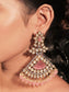 Dipti Diamond Work Rhodium Plated Victorian Earring With Pink Stones