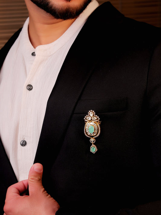 Parvesh Mint Green Men's Brooch