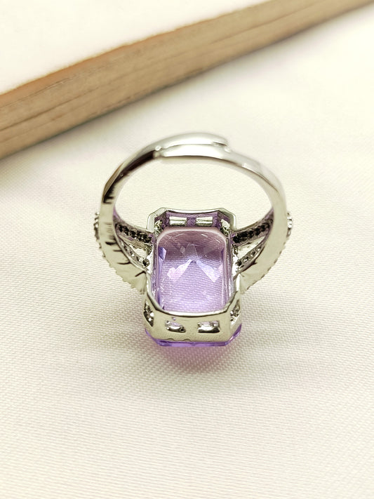Samina Lavender American Diamond Finger Ring