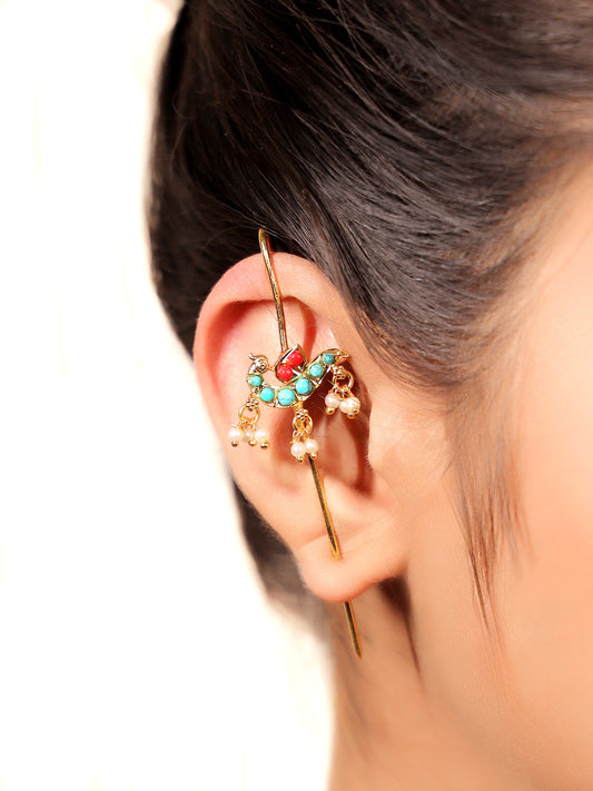 Ivanka F & R Gold Plated Kundan Ear Cuff [ Price is for Pair ]