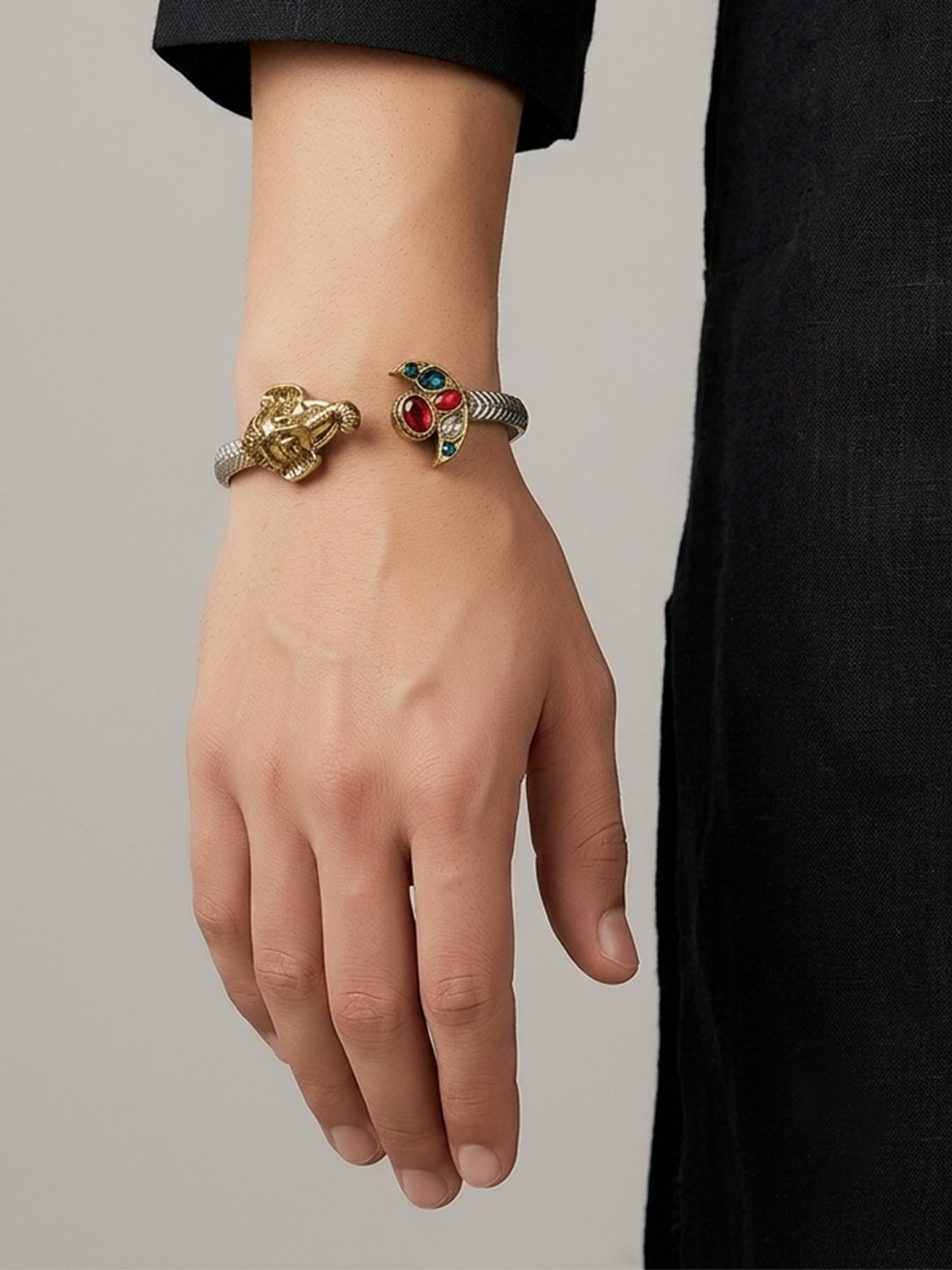 Girish Dual-Tone Ganesha Men's Bracelet