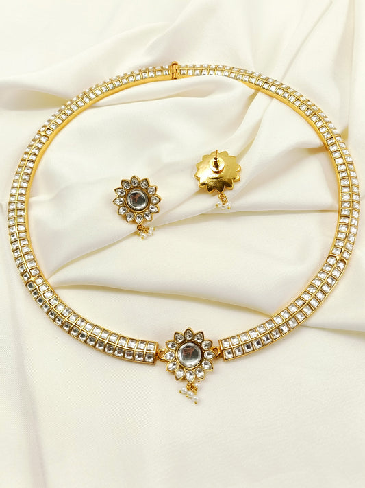 Shrudhi White Hasli Styled Kundan Choker Set