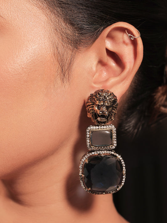 Kallie Navy Blue Victorian Earrings