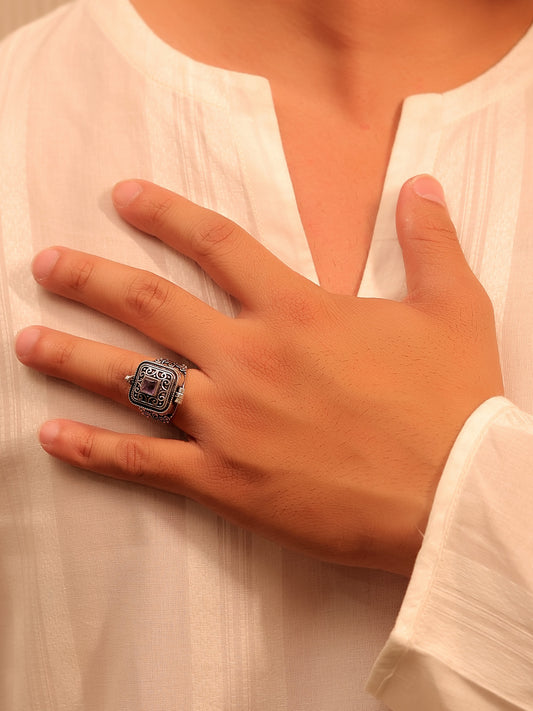 Tashvik Purple Men's Finger Ring