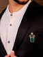 Olena Green Elephant Brooch
