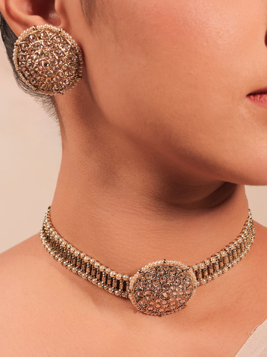 Roopavni Copper Polki Choker Set