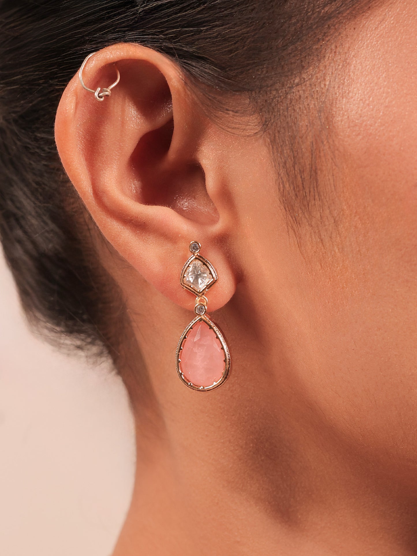 Garla Baby Pink Kundan Necklace Set