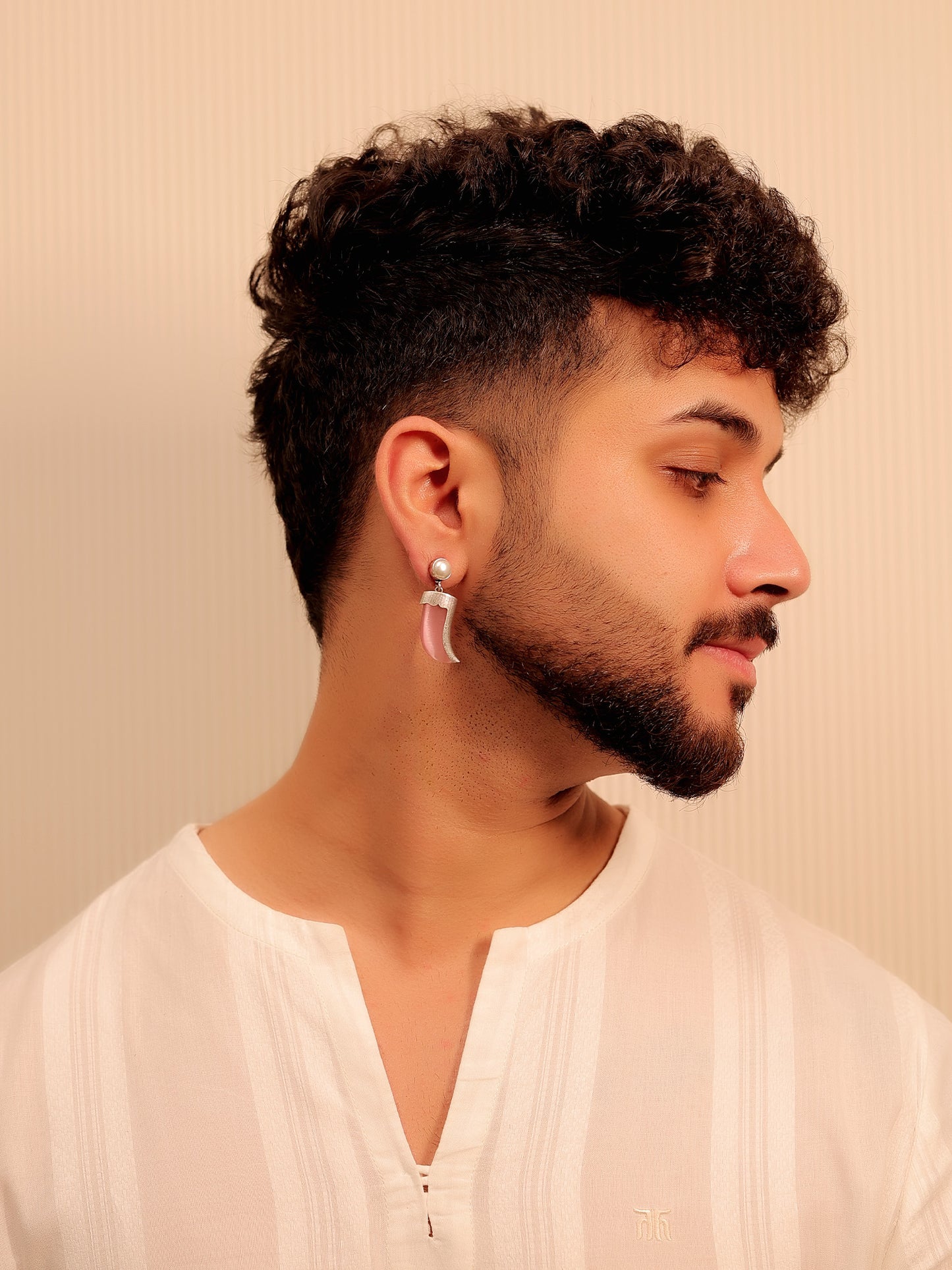 Hemant Baby Pink Men's Earring
