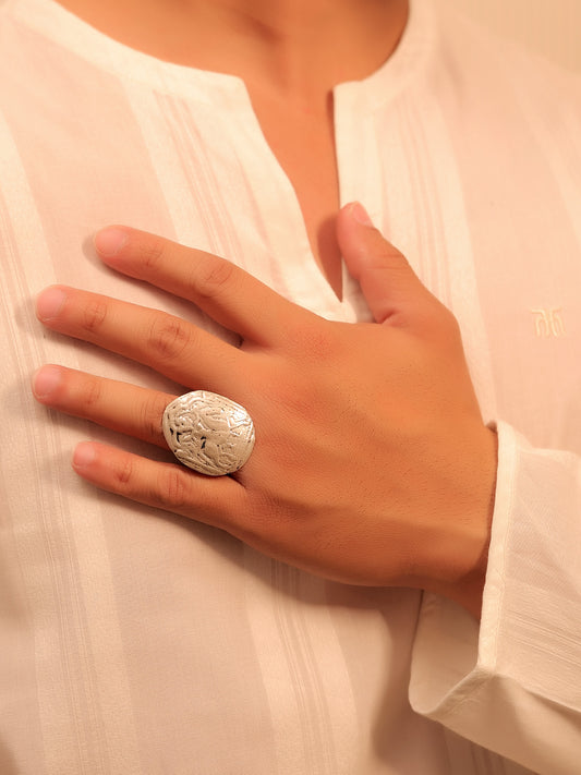 Shibana Silver Tribal Finger Ring