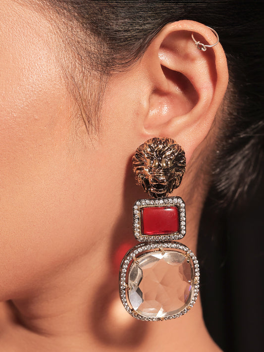 Kesri Maroon Victorian Earrings