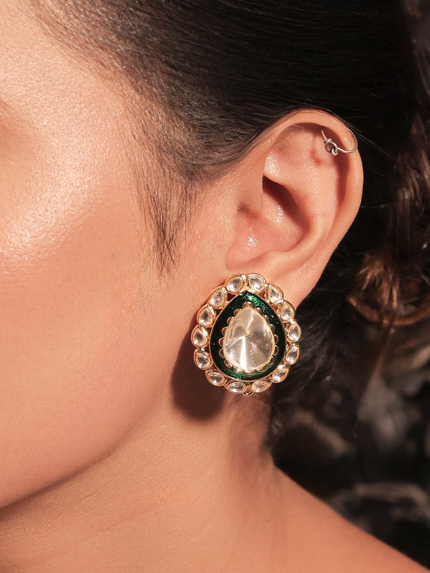 Vilina Green Kundan Tops