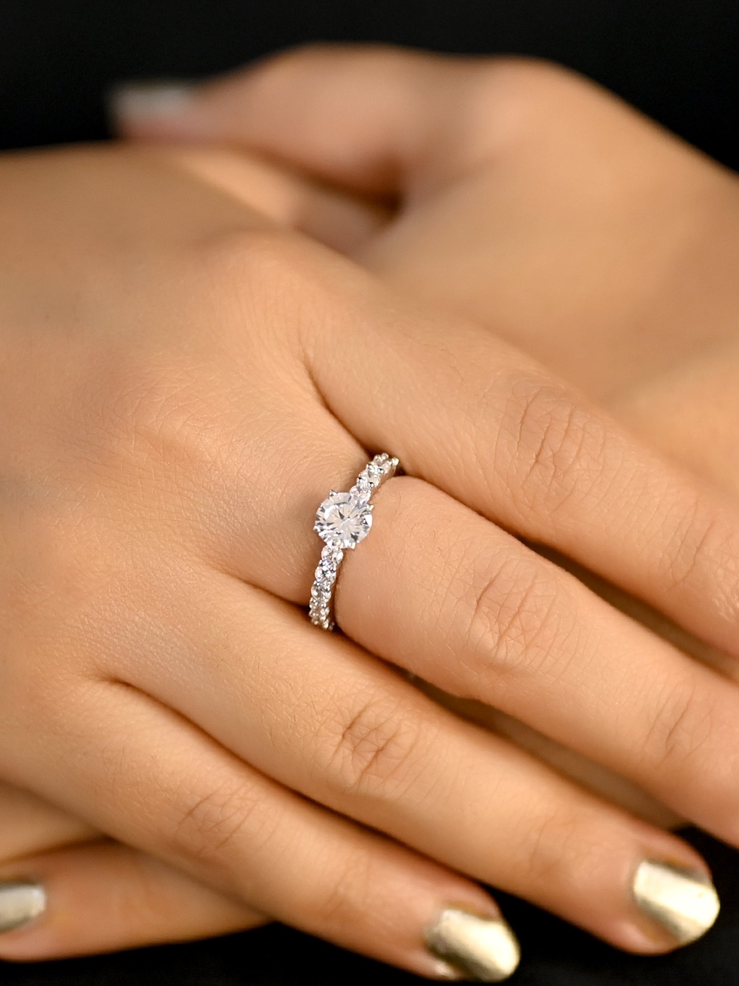Sohini White American Diamond Finger Ring