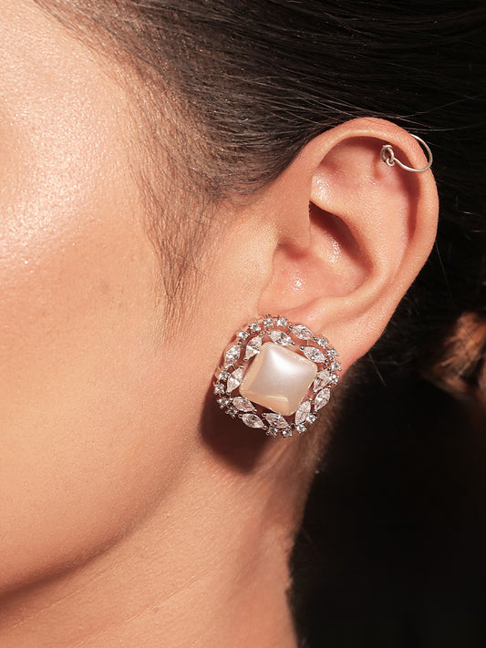 Devyani White Pearl American Diamond Tops