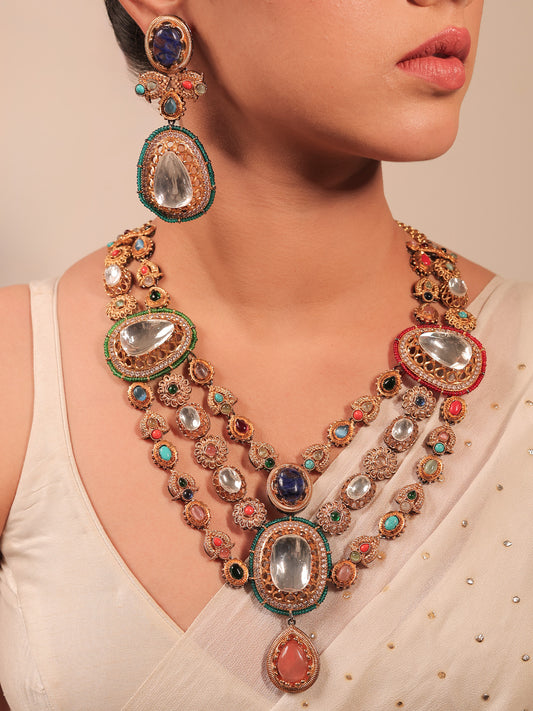 Navi Navaratna Victorian Necklace Set