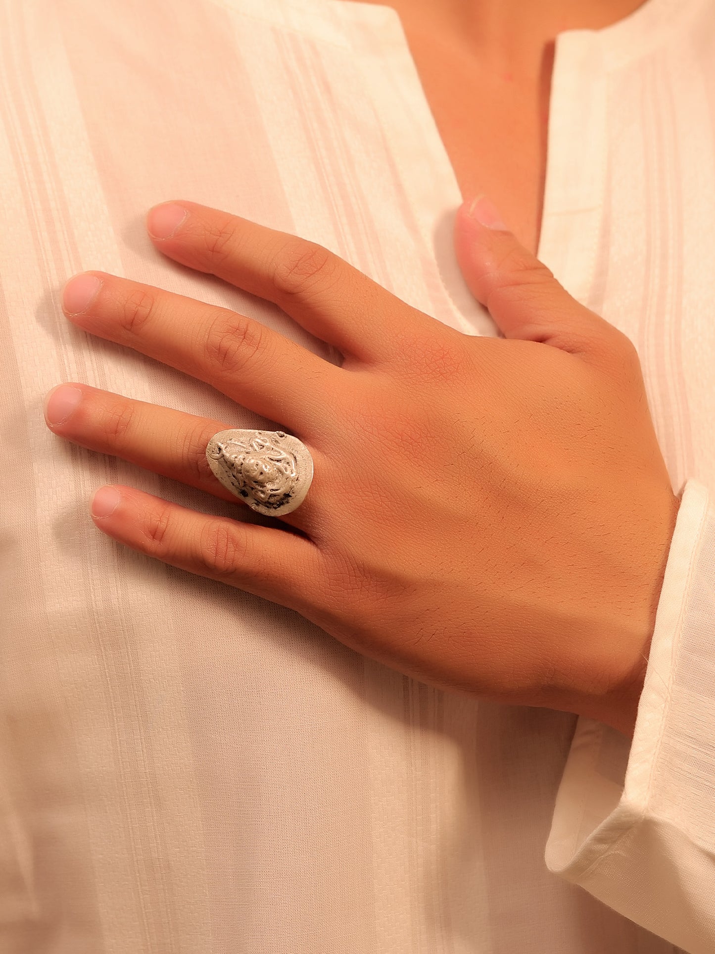 Amara Silver Tribal Finger Ring