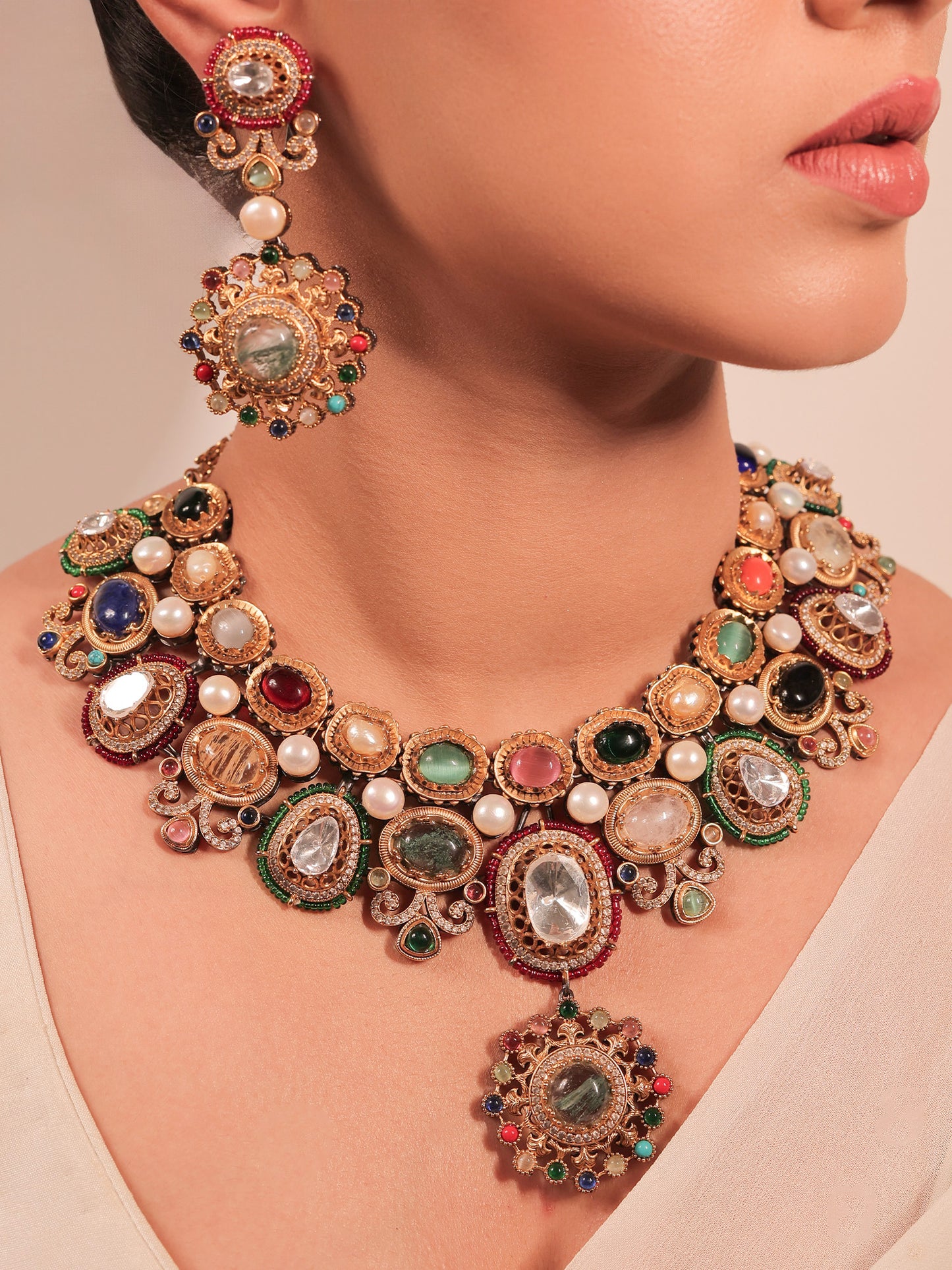 Lajwany Multi Colour Boutique Necklace Set