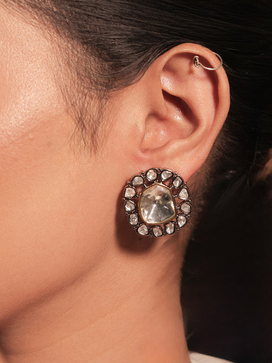 Maithily Diamond Work Rhodium Plated Victorian Tops