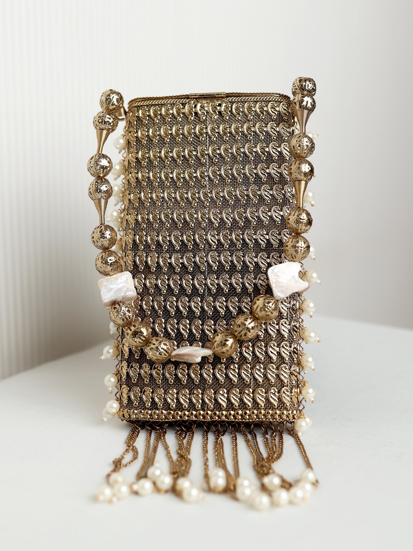 Veeksha Golden Mobile Pouch