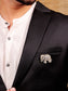 Shaurya Black Elephant Brooch