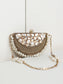 Abeela Chaand Half Moon Golden Mini Metal Clutch