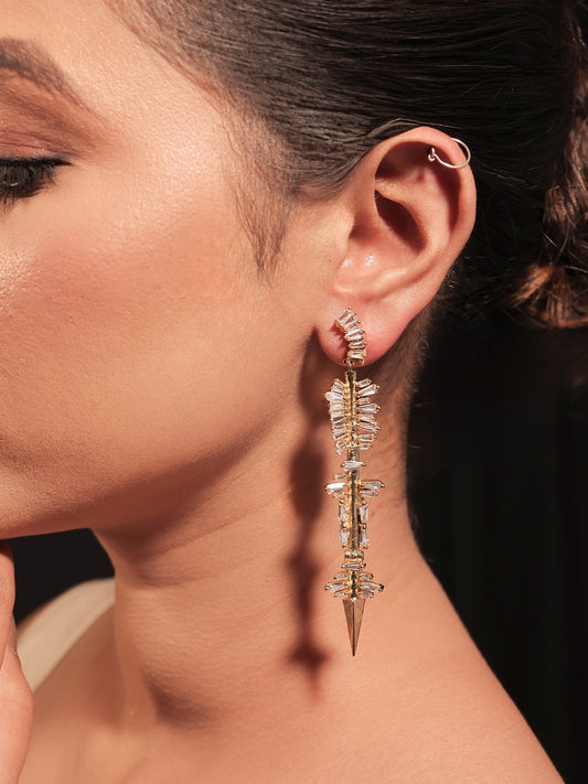 Ruchika White American Diamond Earrings