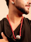 Pearl Red Men's Pendant Set With Ring