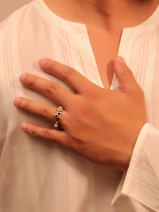 Harshaal White Men's Finger Ring