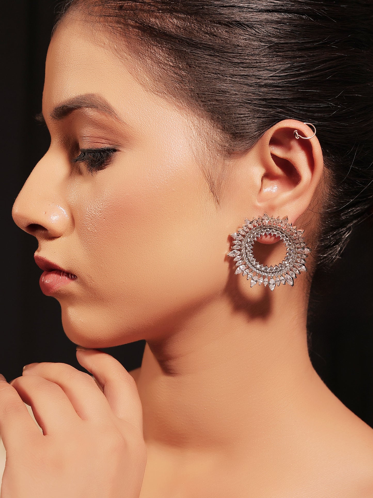 Dhruvika Diamond Work Silver Plated Tops