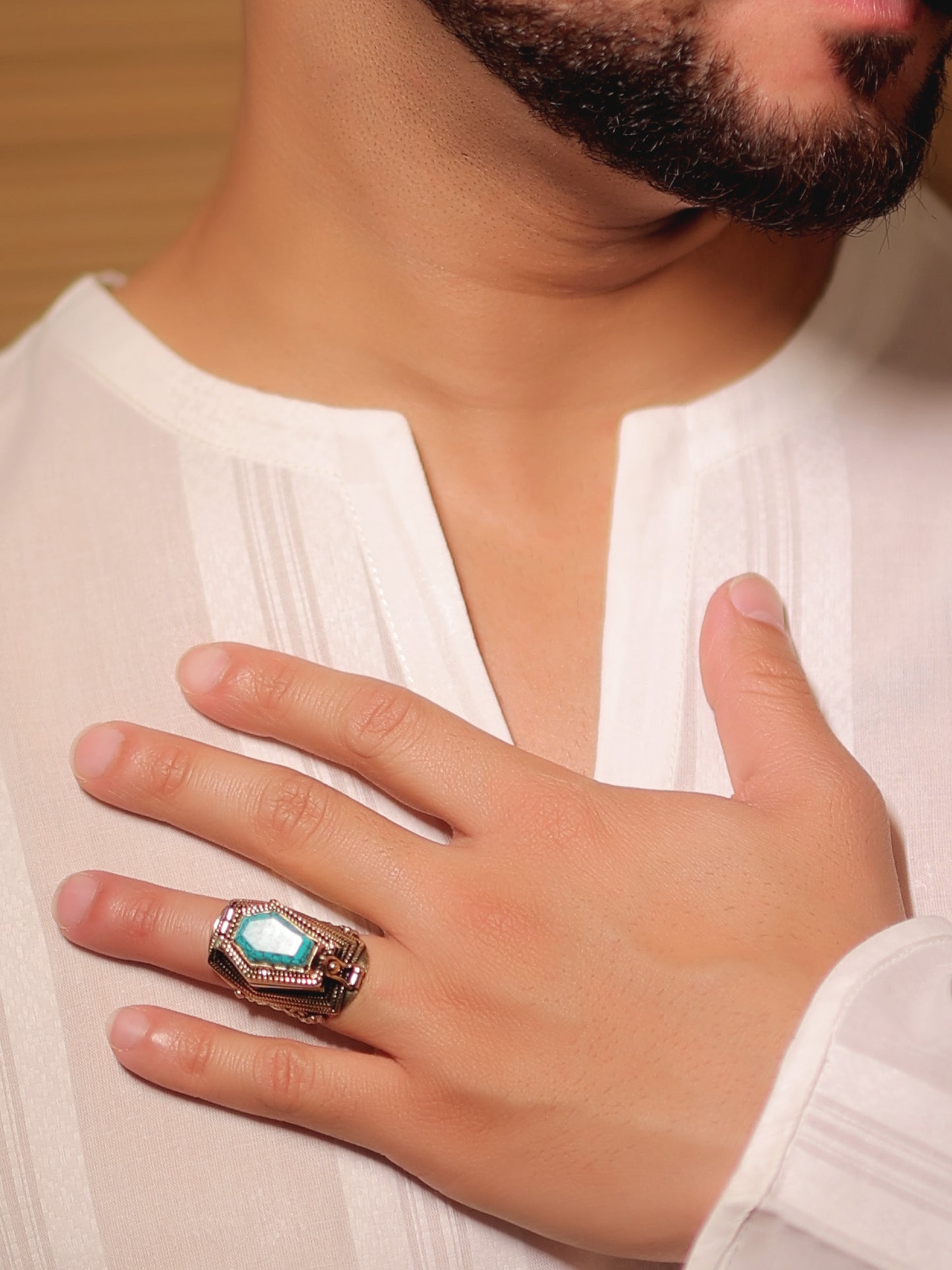 Abhigya Firozi Men's Finger Ring