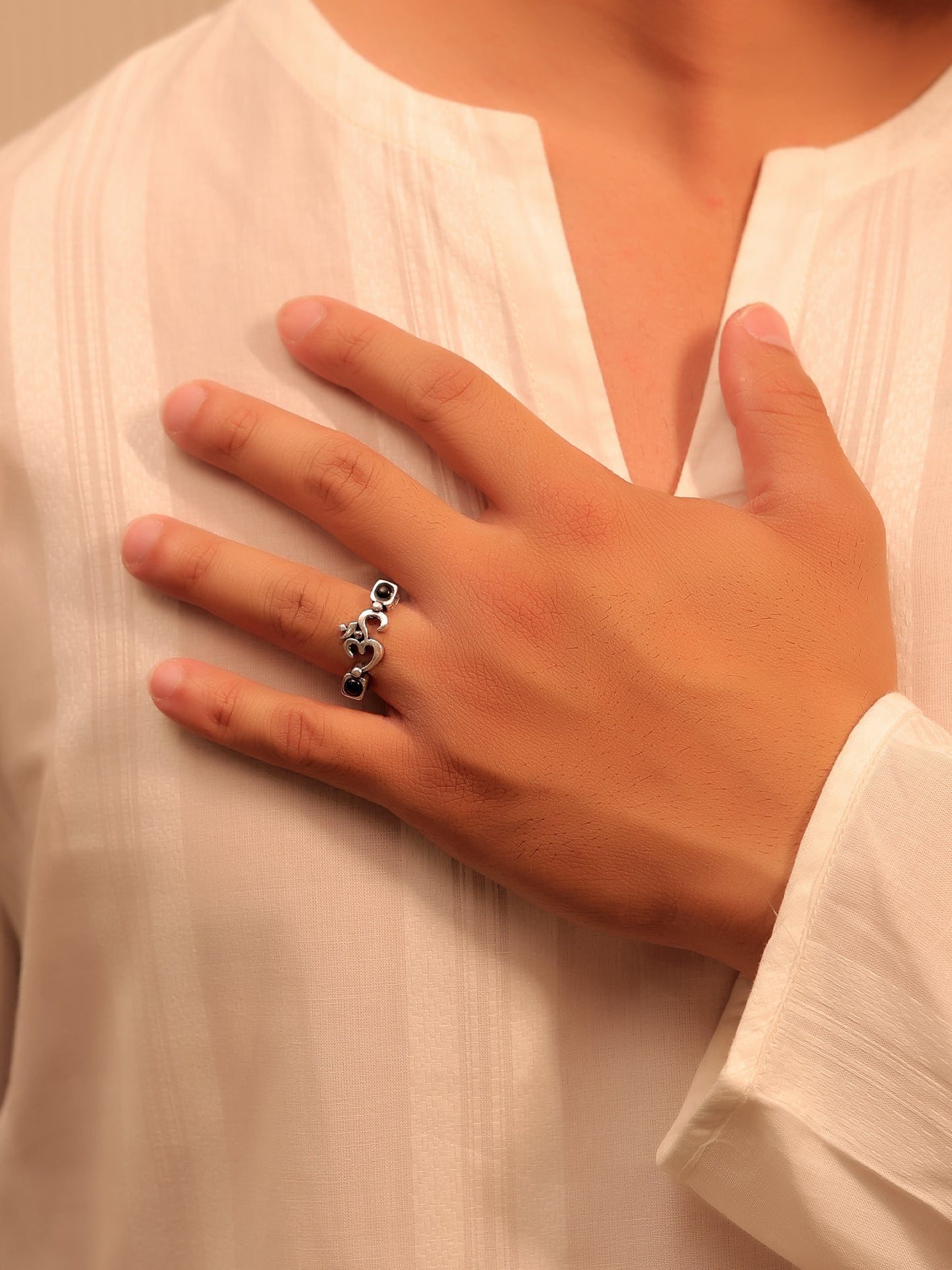 Kalash Black Men's Finger Ring