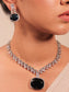 Kamia Navy Blue American Diamond Necklace Set