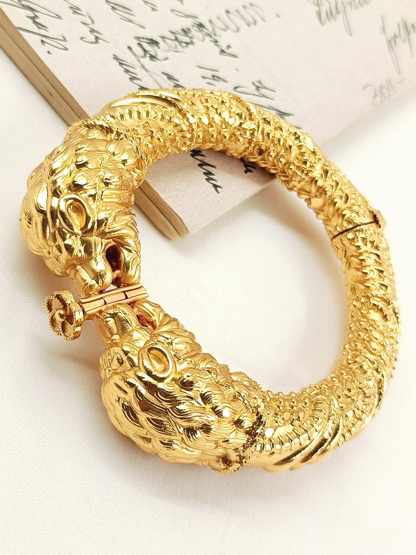 Mihir Golden Men's Royal Lion Kada