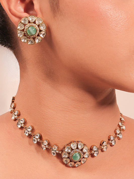 Etasha Mint Green Kundan Choker Set