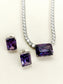 Anric Lavender American Diamond Necklace Set
