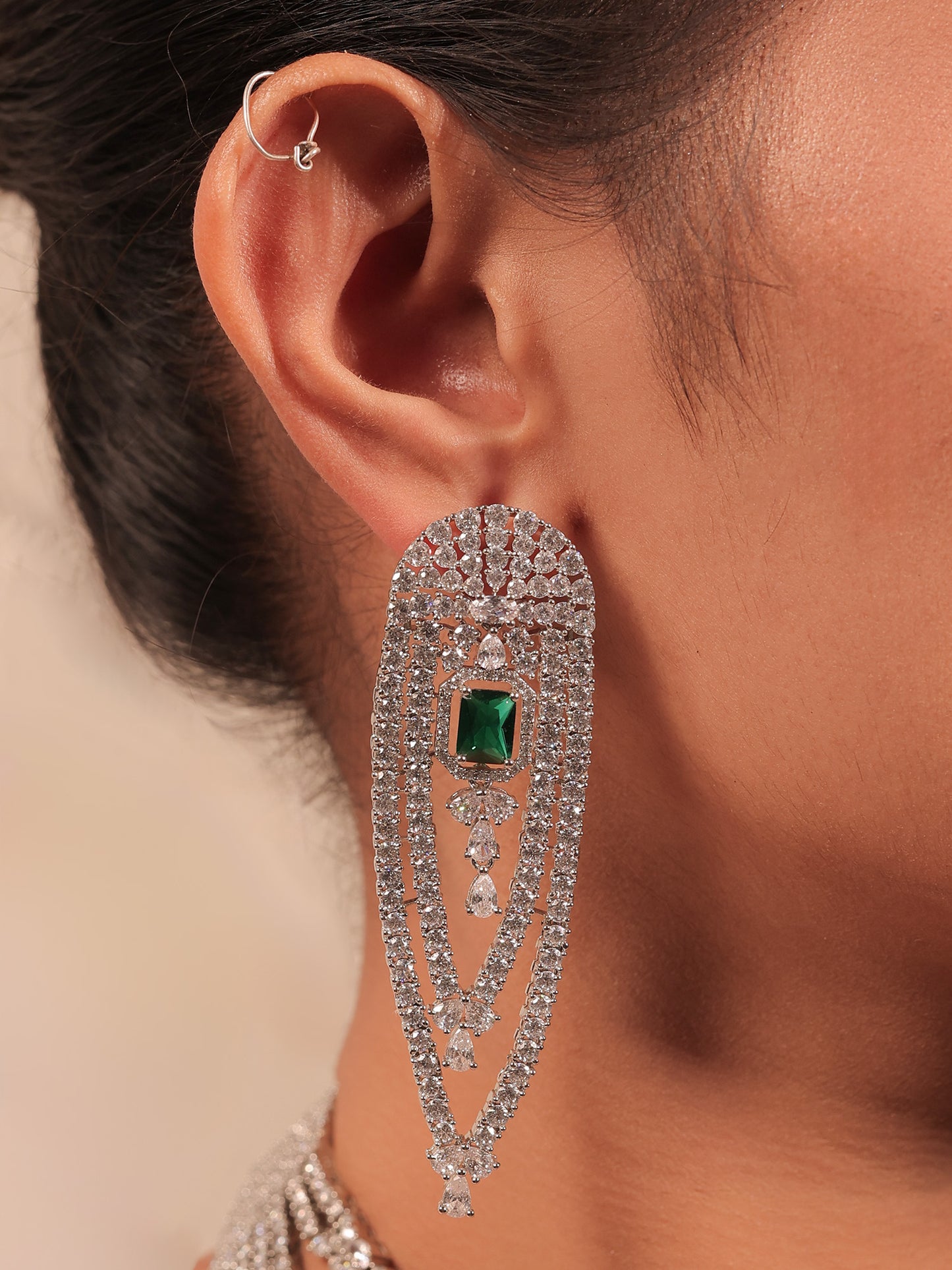 Bailey Green American Diamond Necklace Set
