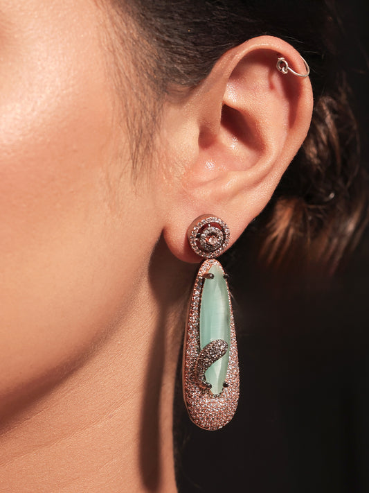 Khyati Diamond Work Light Green Victorian Earrings