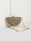 Abeela Chaand Half Moon Golden Mini Metal Clutch