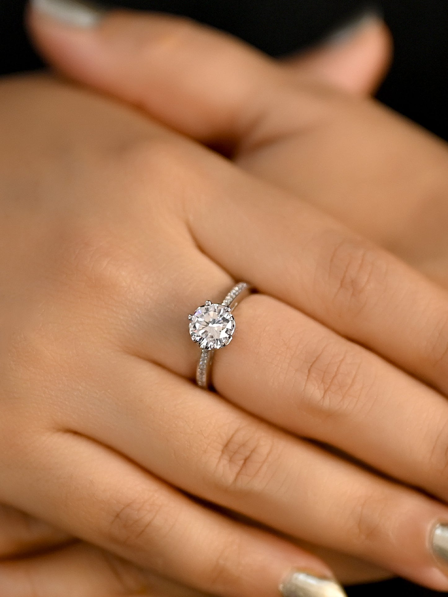 Sneha White American Diamond Finger Ring