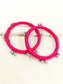Harshita Majenta Fabric Bangles with Ghungroo