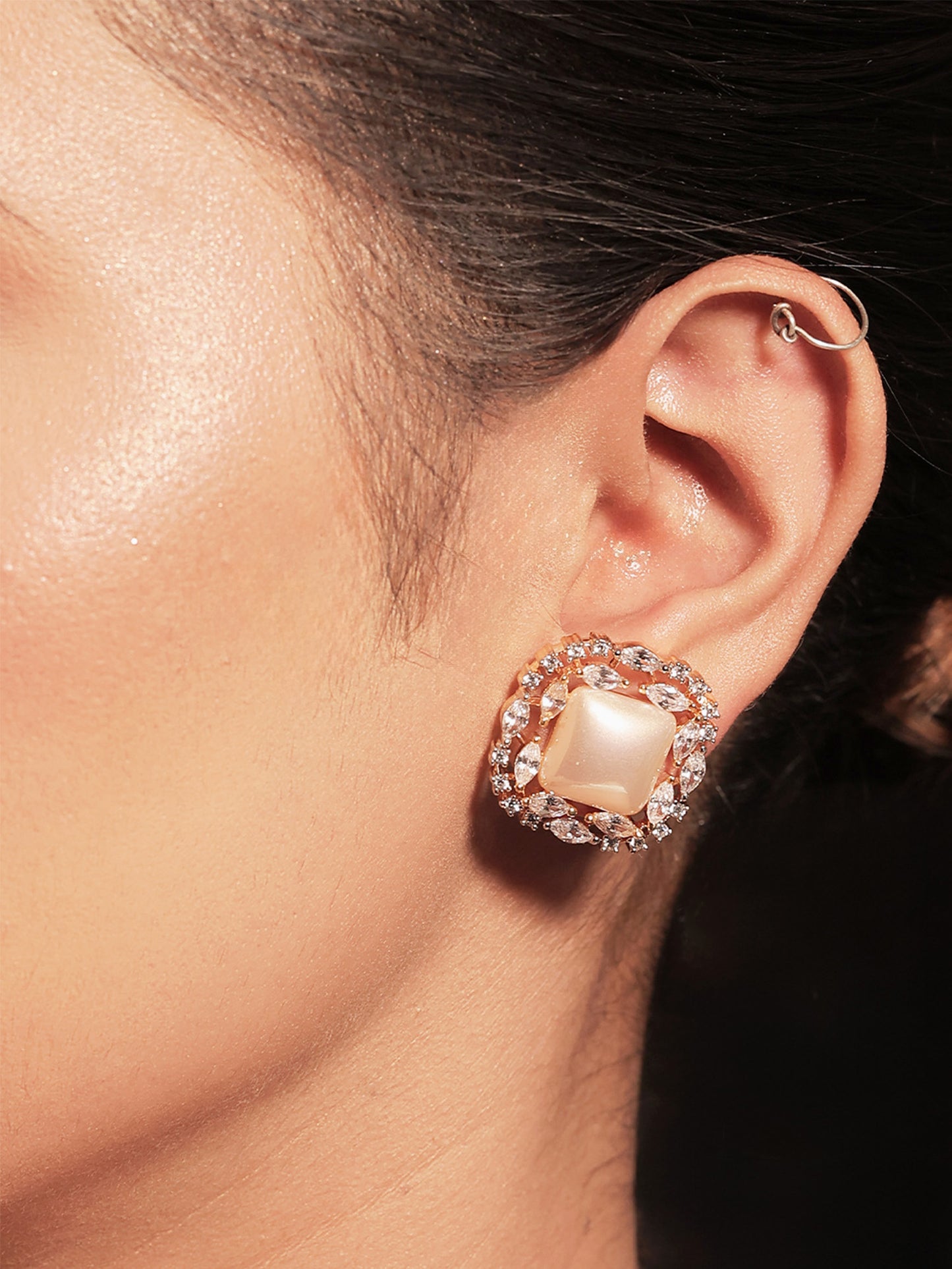 Jayati White Pearl American Diamond Tops