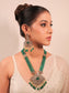 Isabella Green Kundan Polki Long Necklace Set